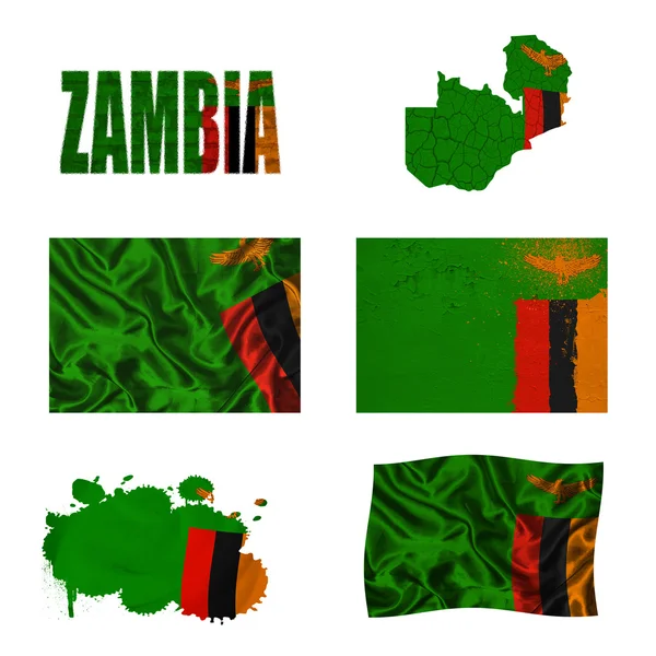Collage bandiera dello Zambia — Foto Stock