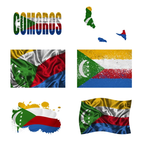 Collage bandera de Comoras — Foto de Stock