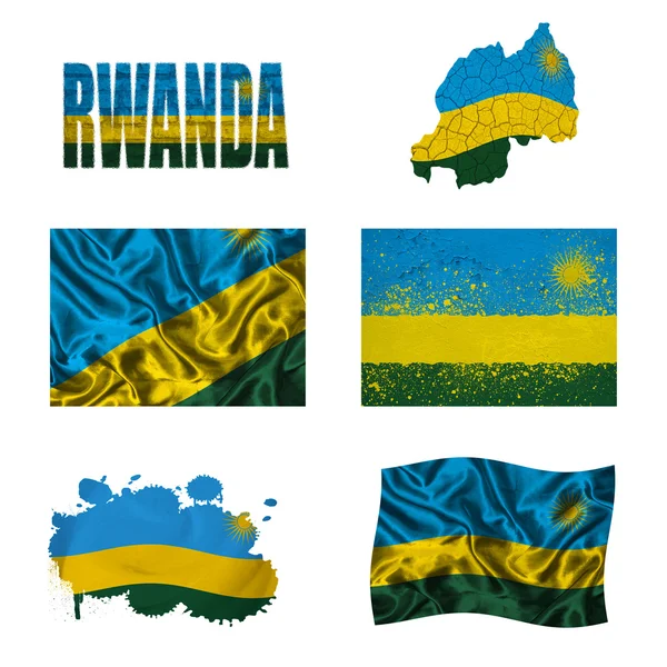Ruanda bandiera collage — Foto Stock