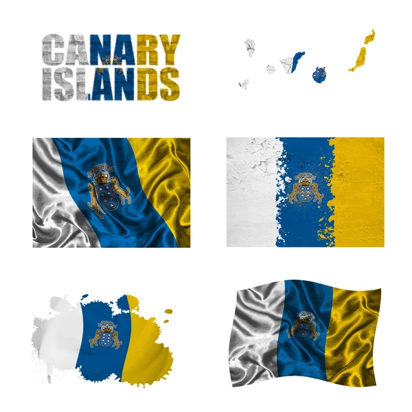 Canary Islands flag collage — Stock Photo, Image