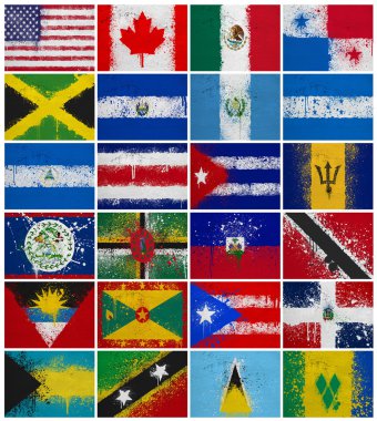 Painted Flags of North America clipart