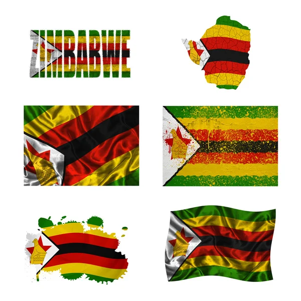 Zimbabwe collage bandiera — Foto Stock