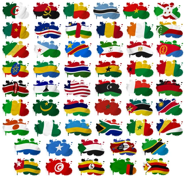 Africa countries flag blots