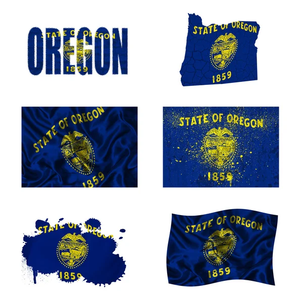 Oregon vlag collage — Stockfoto