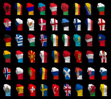 Avrupa'nın ulusal bayrak yumruk