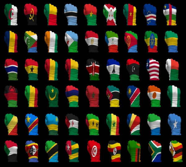 Puños de la bandera nacional de África —  Fotos de Stock