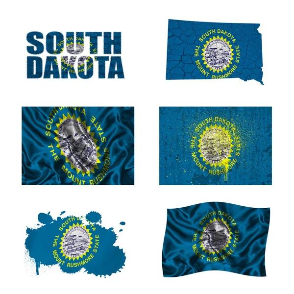 South Dakota vlag collage — Stockfoto