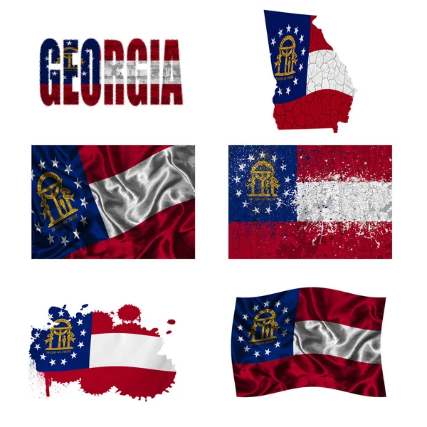 Collage drapeau Géorgie — Photo