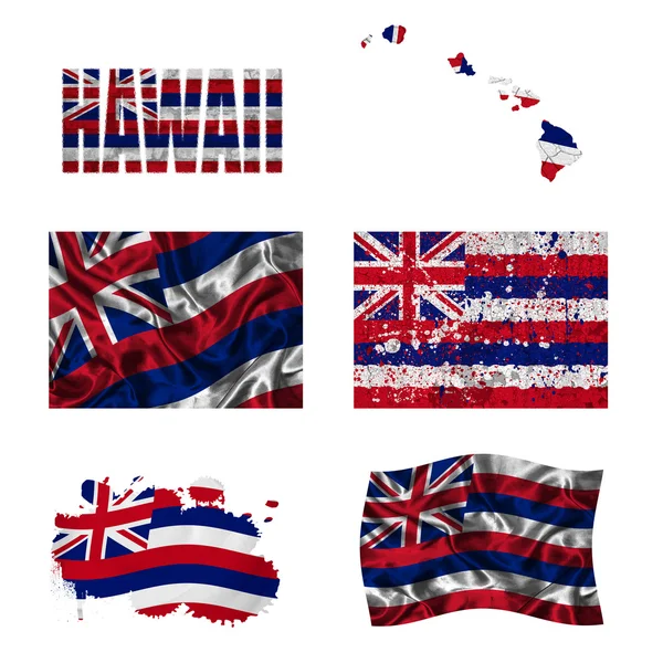 Hawaii zászló kollázs — Stock Fotó