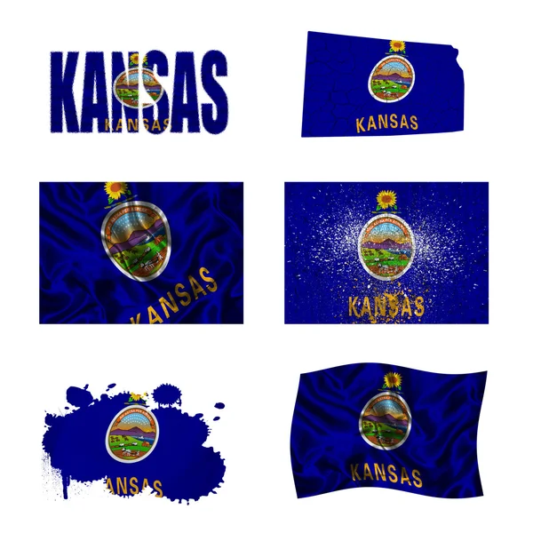 Collage bandiera Kansas — Foto Stock