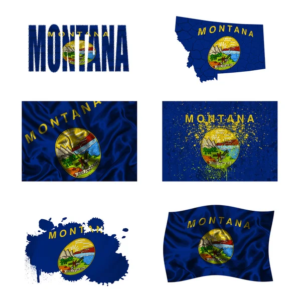 Collage bandiera Montana — Foto Stock