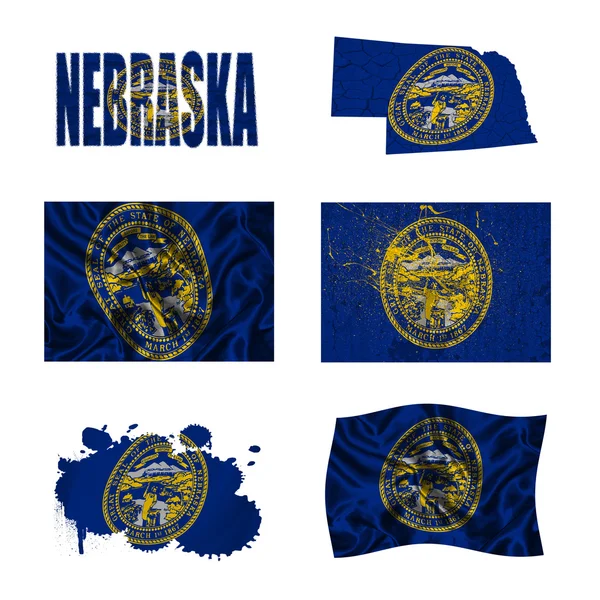 Nebraska flag collage — Stock Photo, Image