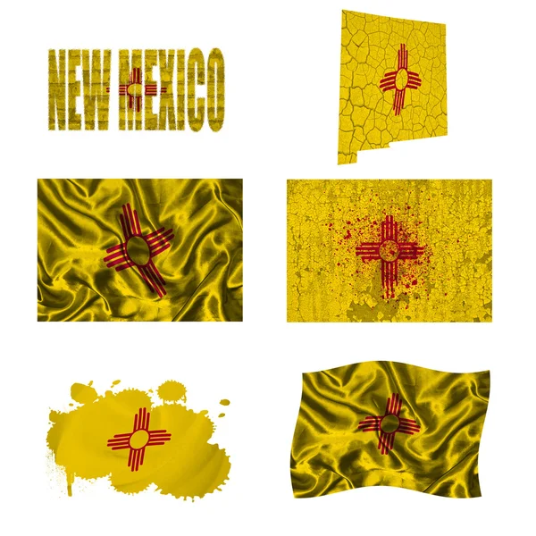 न्यू मेक्सिको ध्वज कोलाज — स्टॉक फोटो, इमेज