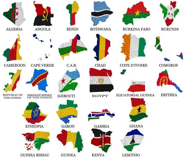 Africa countries flag maps Part1 — Stock Photo, Image