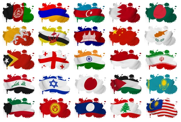 Asia countries flag blots Part 1 — Stock Photo, Image