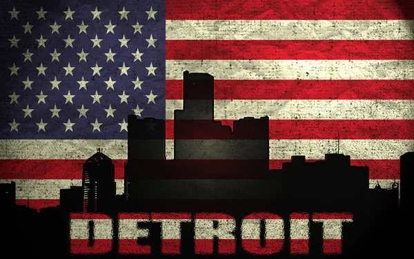 Uitzicht over de stad detroit — Stockfoto