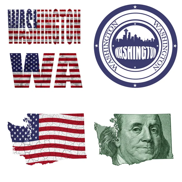 Washington staat collage — Stockfoto