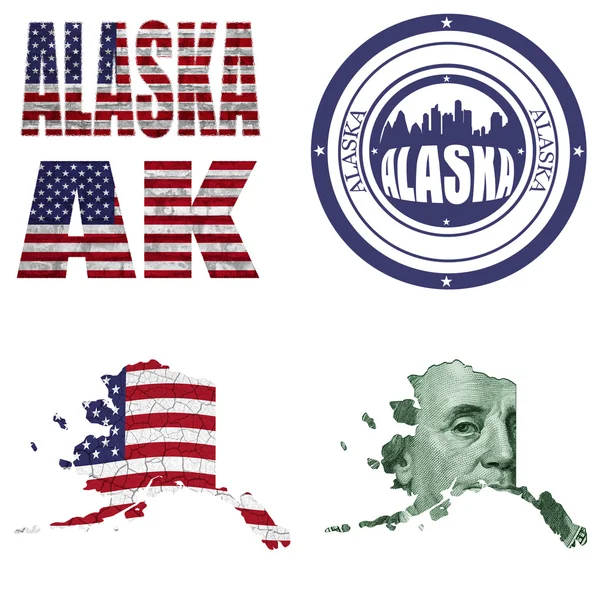 Collage del estado de Alaska — Foto de Stock