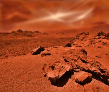 fantastik Mars peyzaj