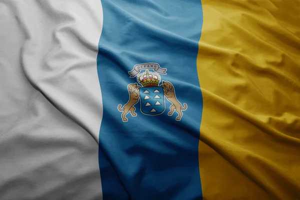 Kanári-szigetek zászlaja — Stock Fotó