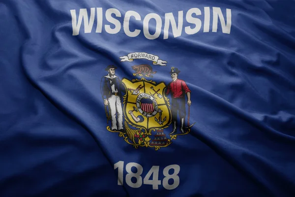 Vlajka státu wisconsin — Stock fotografie