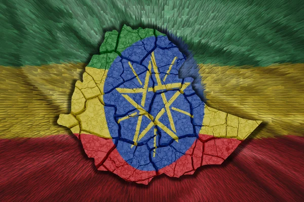 Etiopský mapa — Stock fotografie