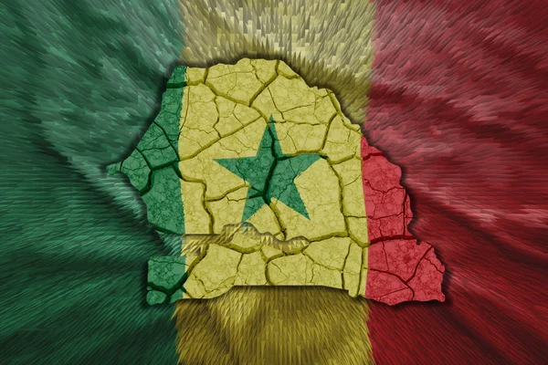 Senegalese Map — Stock Photo, Image