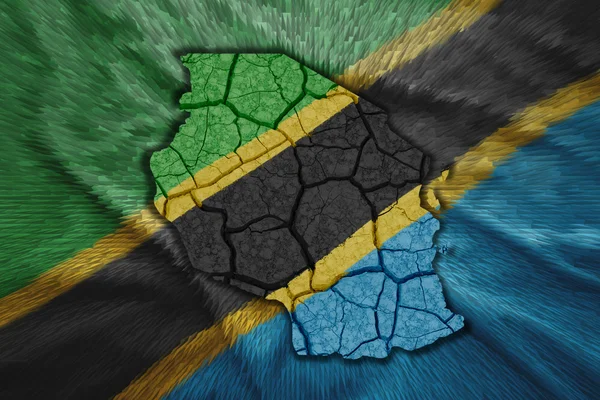 Mapa tanzaniano — Fotografia de Stock