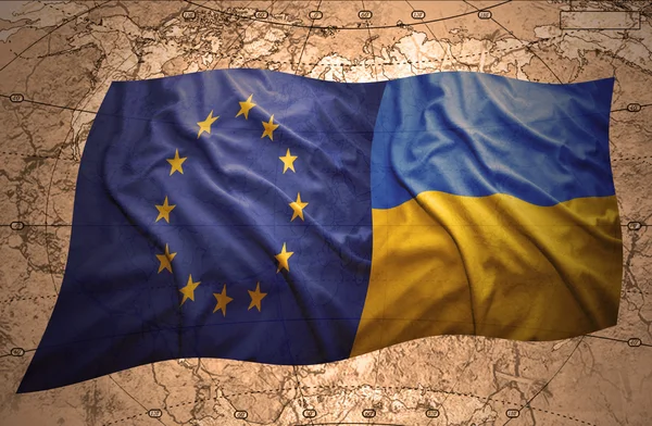 European Union and Ukraine — Stock Photo, Image