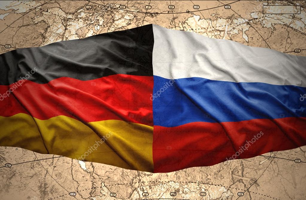 Fahne / Flagge (Deutschland - Russland) Stock Illustration
