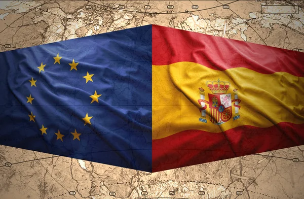Europeiska unionen och Spanien — Stockfoto