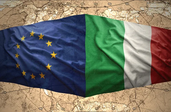 Italien och Europeiska unionen — Stockfoto
