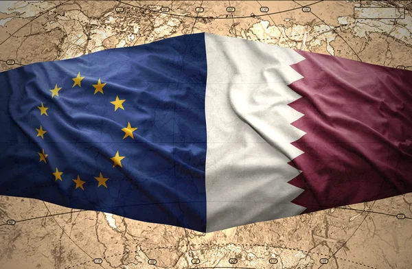 Qatar och Europeiska unionen — Stockfoto