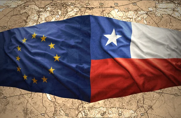 칠레와 유럽 연합 — 스톡 사진