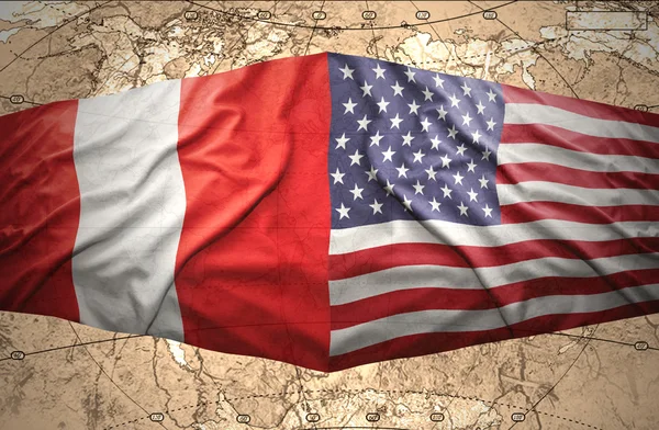 Peru and United States of America — Stock Photo, Image