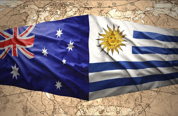 Uruguay och Australien — Stockfoto