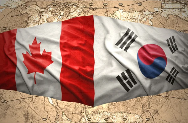 Південна Корея і Канада — стокове фото