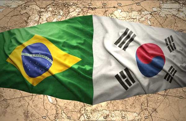 Corea del Sur y Brasil — Foto de Stock