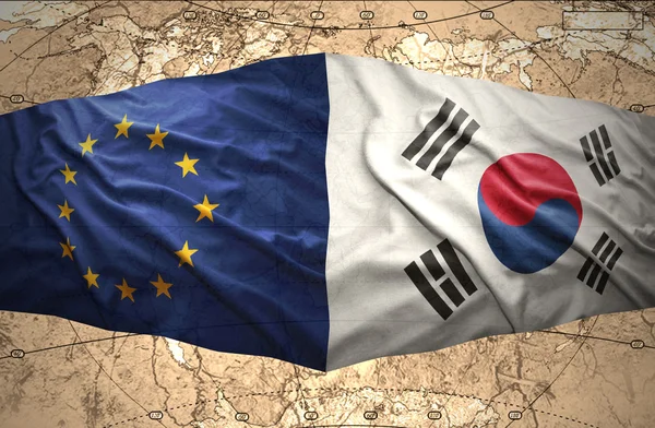 South Korea and European Union — Stock Photo, Image