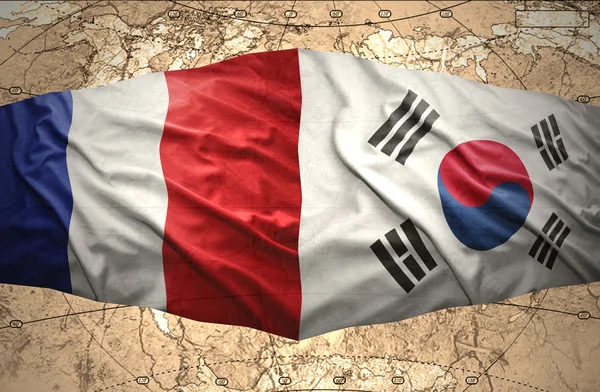 Южная Корея и Франция — стоковое фото