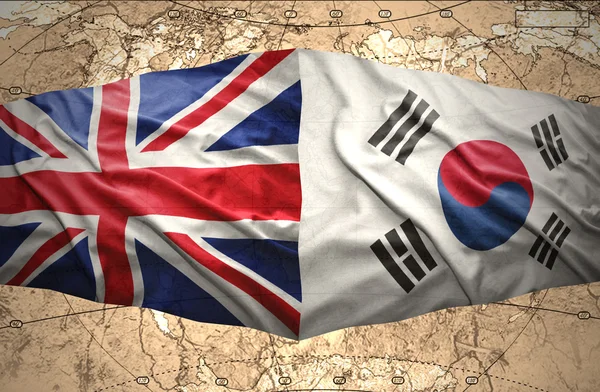 Coreia do Sul e Reino Unido — Fotografia de Stock
