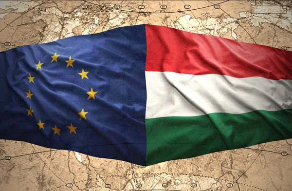 ハンガリーおよび欧州連合 — ストック写真