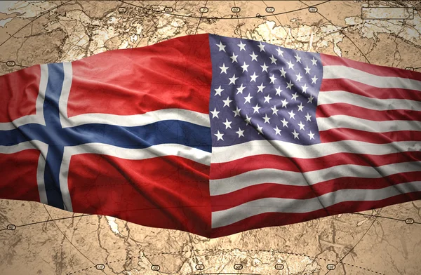 Norwegia i Stany Zjednoczone Ameryki — Zdjęcie stockowe