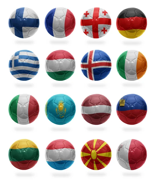 Europees voetbal. collage van f tot m — Stockfoto