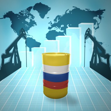 petrol varil ile Rus bayrağı
