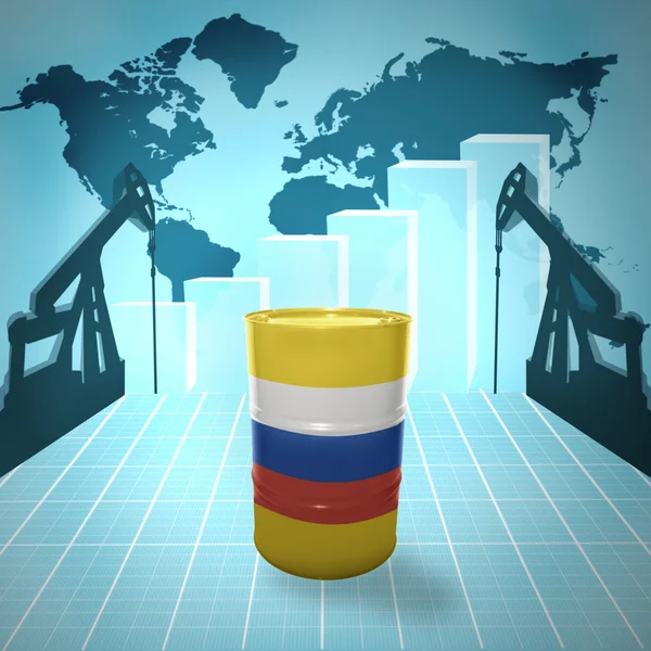Ölfass mit russischer Flagge — Stockfoto