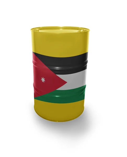 Barrel with Jordan flag — Stock Photo, Image