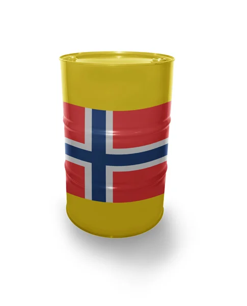 Barrel with Norwegian flag — Stock Photo, Image