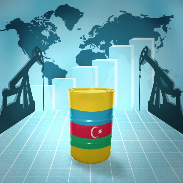 Barril de petróleo con bandera de Azerbaiyán — Foto de Stock