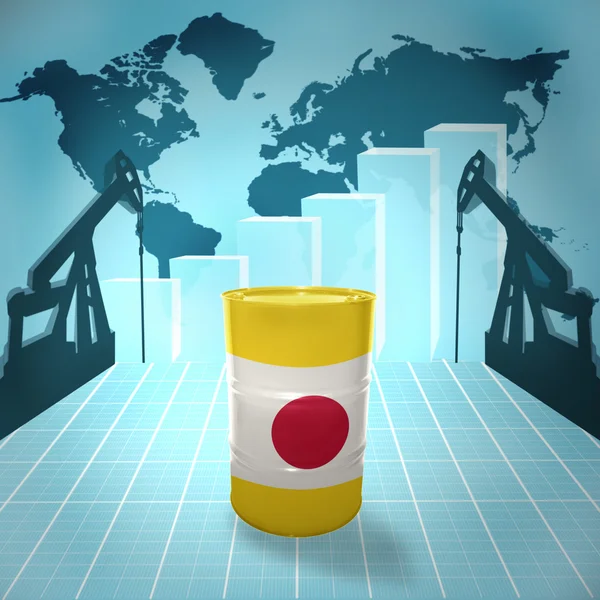 Oil barrel with Japanese flag — Stock Photo, Image